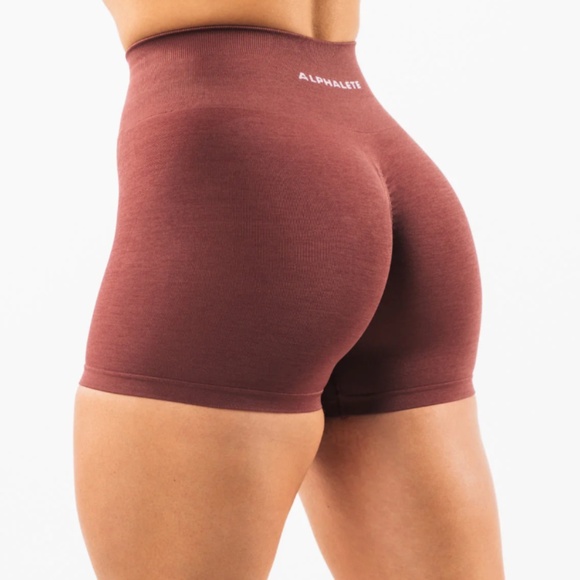 Alphalete Amplify Short 4.5" (Seamless Scrunch Shorts) - Medium, Dusty Rose - Picture 1 of 5